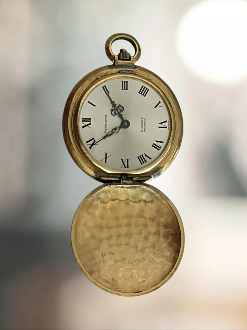 Pierre Dupre 17 Jewel Gold Pocket Watch Pendant Necklace